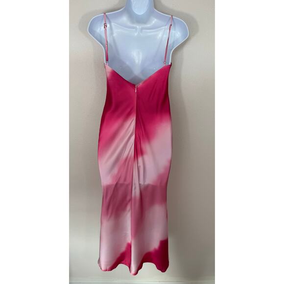 Fashion Nova Harley Satin Midi Dress Pink XS NWT - Picture 5 of 8